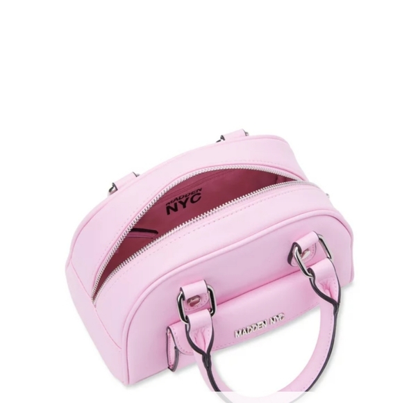 Pink Madden NYC Mini Bowler Handbag With Removable Pouch - Picture 9 of 11